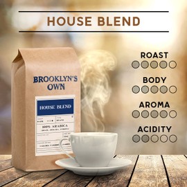 Brooklyn's Own Dark Roast House Blend Whole Bean Coffee - 100% Arabica From Brazil, Sumatra and Ethiopia