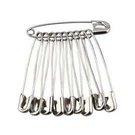 YOUOWO Safety Pins, Large Plus Locking Pins, 1.8 inches (45 mm), Approx. 0.3 x 1.8 inches (8 x 45 mm), Stainless Steel, 120 Pieces Set, Locking Needles, Safety Pins, Office Safety Pins, Silver