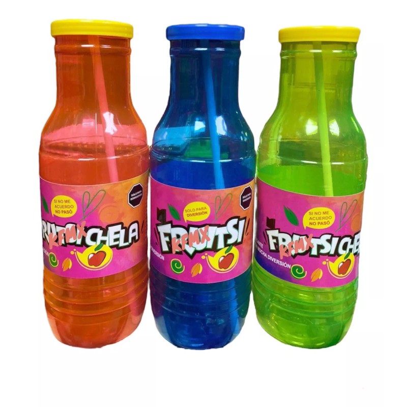 KFMX 2 Vaso Fruitsi Vaso Popote Divertido Fiesta Bebidas