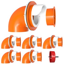 WORLEYX Large Chicken Feeder No Waste & Duck Feeder, DIY Automatic Chicken Feeder Port with Cover, No Waste Poultry Feeder Chicken Feeder Kit (6 Pack with Caps & Hole Saw)