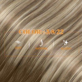 Easyouth Nano Ring Hair Extensions Ombre Nano Bead Hair Extensions Human Hair Balayage Dark Brown to Light Brown with Blonde Nano Hair Extension Human Hair Durable and Long Lasting 18 Inch 50g 50s