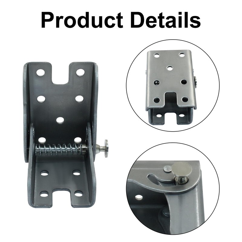 BokWin 2pcs 90 Degree Hinges Heavy Duty, Silver Self Locking