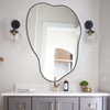 POZINO Asymmetrical Mirror, Black Irregular Mirror, Morden Unique Cloud Shaped