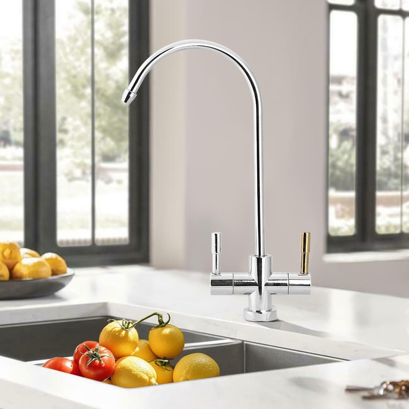 Natudeco Water Filter Tap, Double Hole Kitchen Water Filter Tap