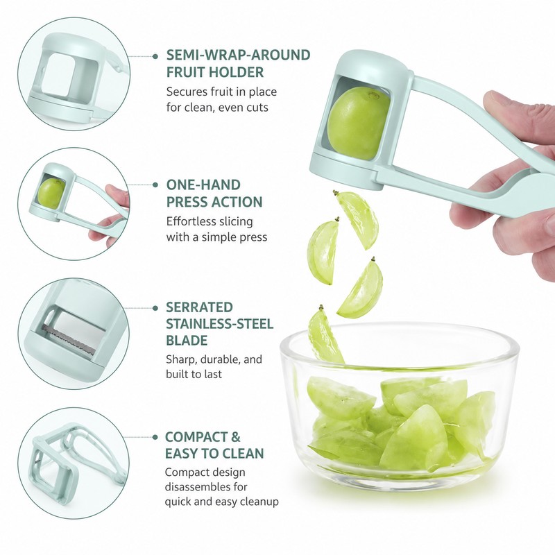 Grape & Cherry Tomato Slicer for Quick Meal Prep –
