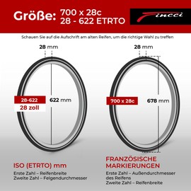 Fincci Road Bike Tyres 28 Inch Pair Reflective Bicycle Tyres 700 x 28c with 1 mm Puncture Protection, 60 TPI - Bicycle Coat 28 Inch for Road Bike, City Driving, Touring Bike Race, E Bike - 2 Complete