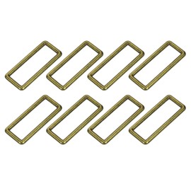uxcell 8Pcs Metal Rectangle Ring, 2 x 5/8 Inch Metal Rectangular Buckle Webbing Strap Fastener for Bag Belt DIY Accessories, Bronze