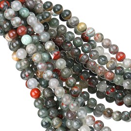 XIANNVXI Multicolor Beads Dragon Blood Stone Beads 8mm Crystal Beads 100PCS Natural Stone Beads Round Loose Gemstone Beads for Bracelet Beads for Jewelry Making