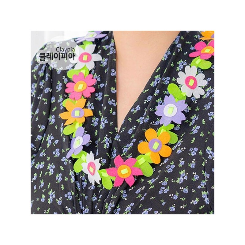 Artbox/Claypia Non-woven Fabric Flower Necklace Making Elementary School Craft Materials