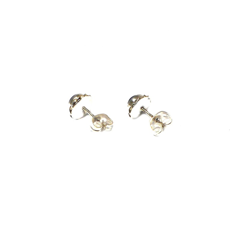 Lapis Lazuli and Sterling Silver Stud Earrings - 5mm -