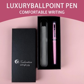 Zalantan Nice pens,luxury pen with cace,fancy pens Ballpoint Pen Smooth writing experience stylish design effortless writing executive pen-Gift Box with 0.5mm Black Extra 2 Refill (Pink)