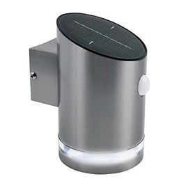 Luceco LED Solar Guardian Stainless Steel Wall Lantern with PIR Motion Sensor, 15 x 14 x 10 cm, 2 W, IP44 Rated, Black