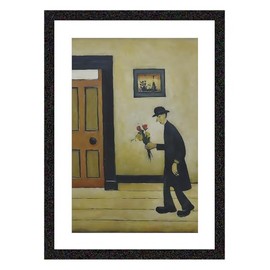 Greetingles Lowry-Style Framed Print. Beautiful Black Ash Frame. Various Designs (Lowry, Flower Delivery Man)