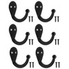 Fuxxer 6 Classic Iron Hooks Coat Hooks Clothes Hooks (Black)