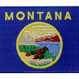 Montana State Flag Embroidered Emblem Iron On Sew On MT Patch