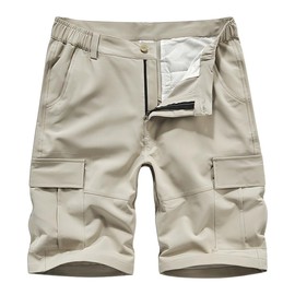 Misfuso Men's Classic Cargo Shorts - Comfortable Durable Outdoor Work Shorts with Multiple Pockets, yellow