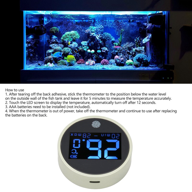 Digital Aquarium Thermometer with Long Probe Cable High Accurate to
