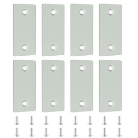 Door Edge Filler Plate - Door Hole Cover Plate - Deadbolt Cover Plate for 1-1/8 in Filler Plate Door Mortise Edge Filler Plate, Gray Finish (8 Pack)