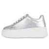 VAN HILL Women's Platform Trainers with Wedge Heel Glitter, silver