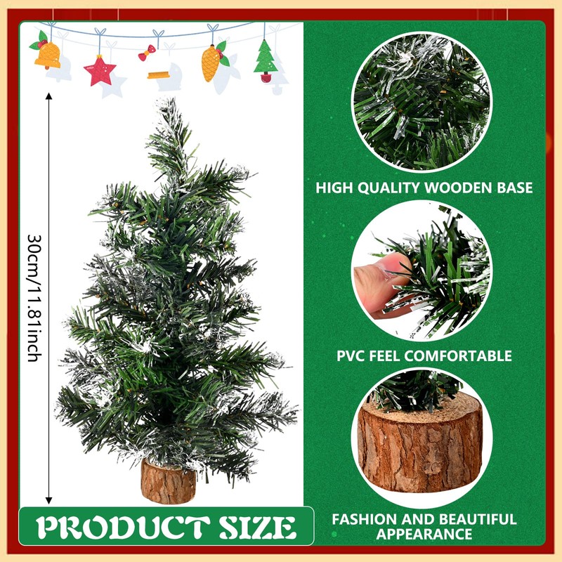 8 Packs Tabletop Mini Christmas Tree Small Christmas Tree Artificial