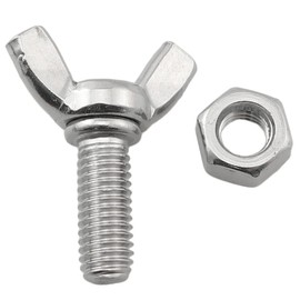 RLECS 6PCS M8 1.25x20mm Stainless Steel Butterfly Screws Bolts with Nuts and Washers, Wing Bolts