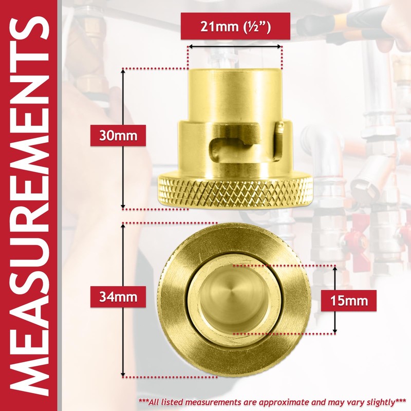 SPARES2GO Cooker Hose Blanking Plug 1/2" BS669 Standard Brass Bayonet