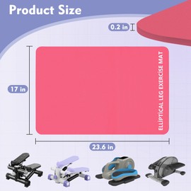 Under Desk Elliptical Mat, Pletpet Non-Slip Exercise Mat for Under Desk Elliptical Suitable for Ellipse Leg Exerciser Machine Improving Machine Stability and Protecting Floors (Pink, 17' x 23.6', 1)