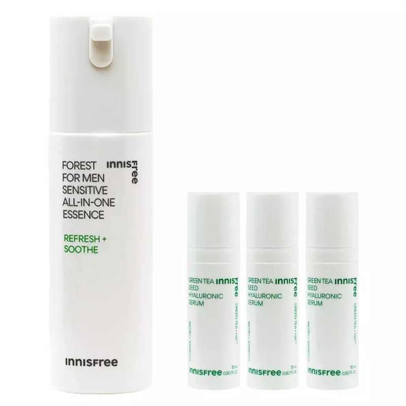 Innisfree 이니스프리 포레스트 포맨 올인원 에센스(센서티브)+(히알루론산 세럼15mlx3개 추가) Innisfree Forest