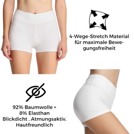 iloveSIA® women's shorts sports shorts seamless dance shorts fitness yoga hot pants made from cotton - White, size: m