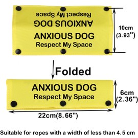 Funny Dog Leash Sleeve Anxious Dog Respect My Space Dog Leash Wrap Wrap Alert Hanging ID Patch Tag (Respect My Space-YE Sleeve)
