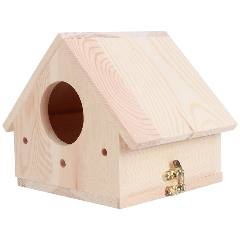 Outdoor Innovative Wooden Bird House Birds Nesting Breeding Cage Ornament