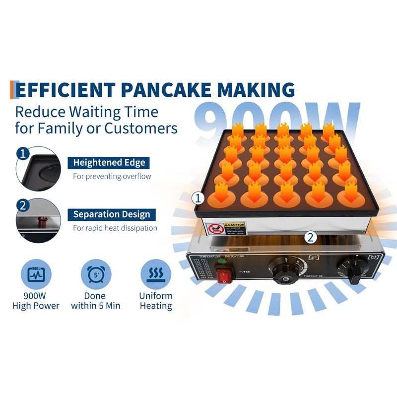 25 PCS Commercial Mini Dutch Pancake Machine for Home and