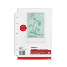 Staples 5-1/2-Inch x 8-1/2-Inch Sheet Protectors Clear 25/Pack
