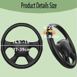 YUNZHISHIYE Universal Sewing Car Steering Wheel Cover, Car Accessories Interior, DIY Cowhide Car Steering Wheel Cover, Suitable for 37-39 Steering Wheel (Black Line in Middle Hole)
