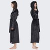 Mnemo Women's Long Bathrobe with Hood, Women's Terry Towelling Bathrobe,