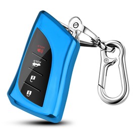 Mild East for Lexus Key Fob Cover, Soft TPU Car Key Cover Compatible with 2018-2025 ES250 ES350 GX550 LX600 LS500 LC500h NX300h RX350 RX450h UX200, fit for 4 Buttons (Blue)