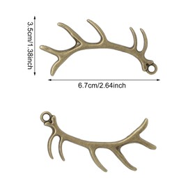 Honbay 24PCS Alloy Deer Antler Charms Pendant Big Deer Horn Charms Cute Elk Horn Charms Christmas Reindeer Antlers Pendant for Keychains Zipper Pulls Bracelets Necklaces Jewelry Making and DIY Crafts