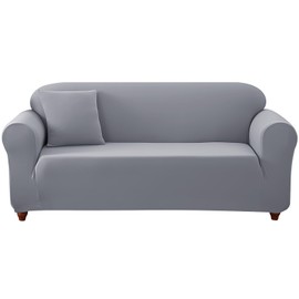 WOWTOY Sofa Covers High Stretch 1 2 3 4 Seater Sofa Slipcover Chair Loveseat Couch Cover for Dogs Pets Cats Stretch Elastic Sofa Cover for Living Room Furniture Protector (Silver Grey, 2 Seater)