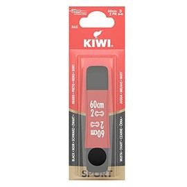 Kiwi Shoe Laces, Formal, Flat Black 3 Hole Laces, 60 cm Each, 1 Pair