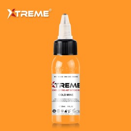Xtreme Tattoo Ink, Versatile Medium Viscosity for Precision Tattooing, Rich Hue, Quick Healing, Acrylic-Free, Water Based and Premium Quality - Ready-to-Use Tattoo Ink (Gold Mine, 1 oz)