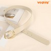WHIPPY Leather Belt for Women Casual Waist Belt with Gold