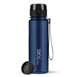 720°Dgree uberBottle Water Bottle, crystalClear with Sieve, BPA-Free, Leak-Proof, for Children, School, Sports, Fitness, Slim Water Bottle Made of Tritan, Lightweight, Shockproof, Reusable – 500 ml