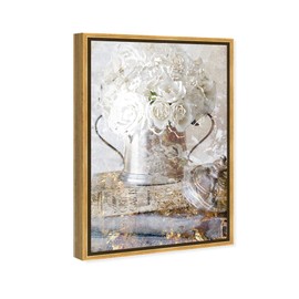 Oliver Gal Romantic Roses Canvas Print Wall Art for Living Room, Bedroom, and Bathroom, 10" x 15", Gold Floater Frame