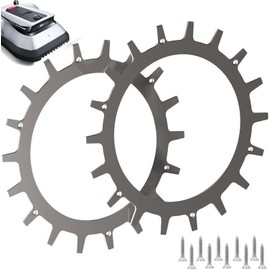 Spikes for Ecovacs Goat - Stainless Steel - Countersunk Screw Holes Deburred - 12 x Stainless Steel Screws - Traction Improvement for Robotic Lawnmower - Robot Lawn Mower Outer Diameter 235 mm