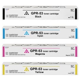 GPR-53 GPR53 Toner Cartridge High Capacity Black Cyan Yellow Magenta 4 Set Toner Replacement for Canon ImageRunner Advance C3325 C3325i C3330 C3330i C3525 C3525i C3530 C3530i DX C3730i C3730i Printer