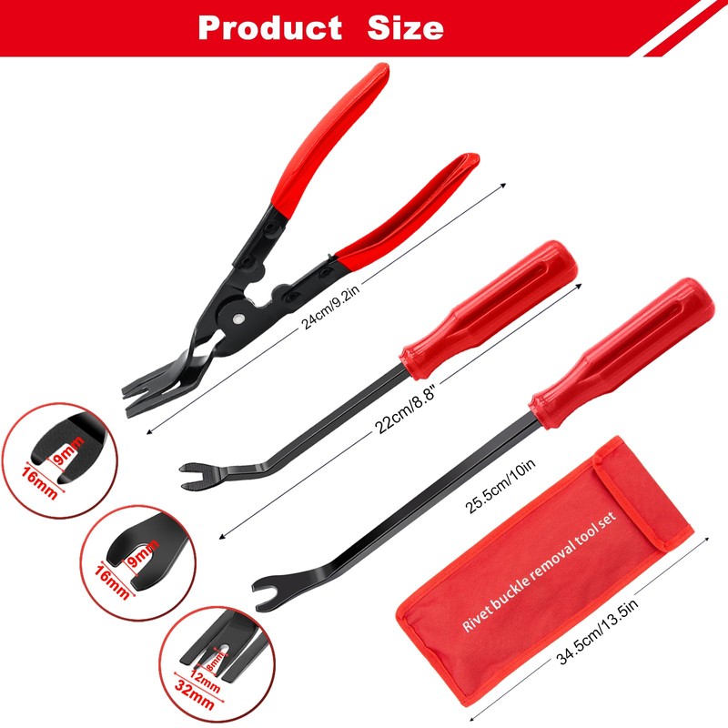 3 Pcs Clip Remover Tool, Clip Pliers Set Fastener Removal