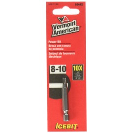 Vermont American 16442 Type Slotted Size 8 through 10 with 1-15/16-Inch Length Icebit Power Bit