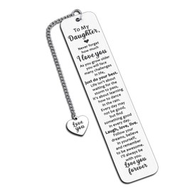 Inspirational First Day of School Gifts for Teens Girls Kids, Daughter Gifts from Mom Valentines Day Bookmark Gifts for Daughter Sweet 12/16/18 Birthday Gifts for Teen Girls Back to School Gifts