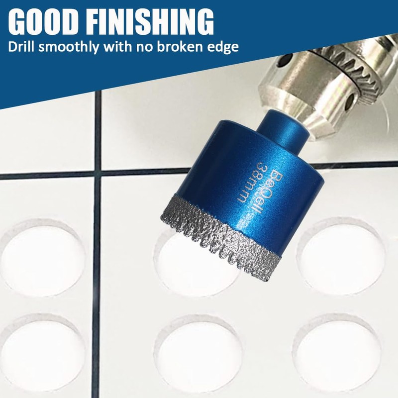 Tile Hole Saw Kit Diamond,BeQell 10pcs Diamond Core Drill Bits