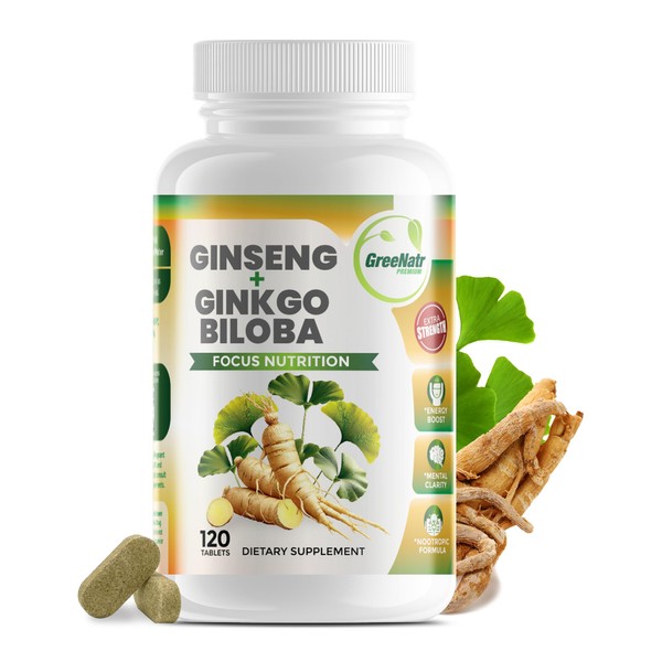 GreeNatr Ginko Biloba & Panax Ginseng Supplement - Red Ginseng